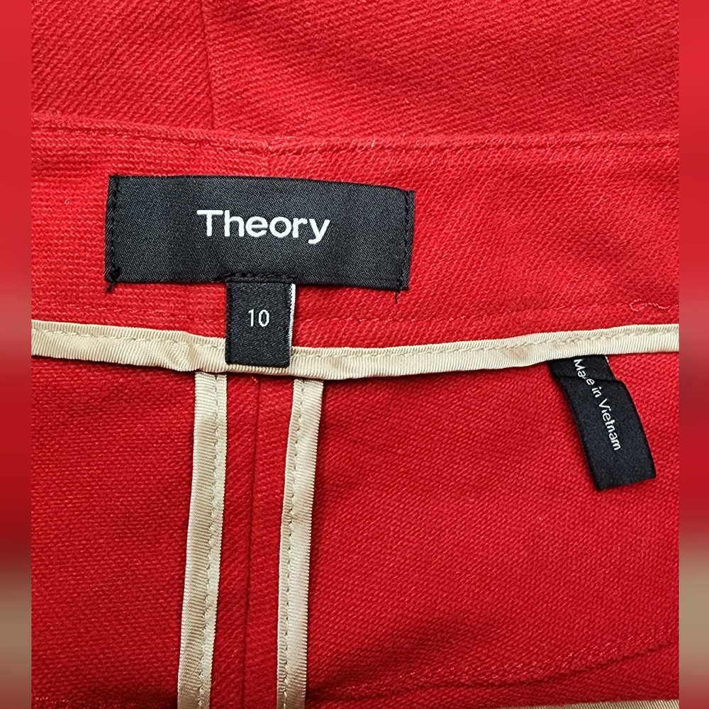 Theory Red Crop Moleskin Twill Trousers - Picture 8 of 9